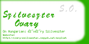 szilveszter ovary business card